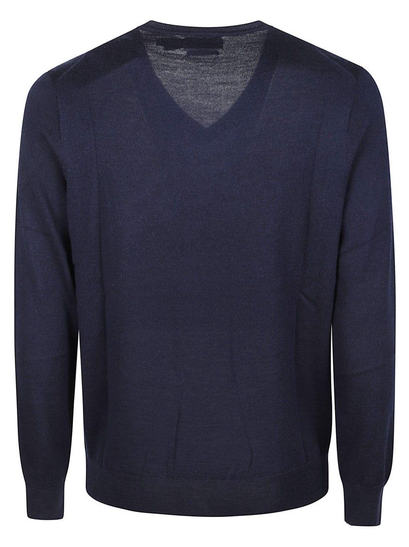 Polo Ralph Lauren Fitted Fine-Knit Wool V-Neck Sweater