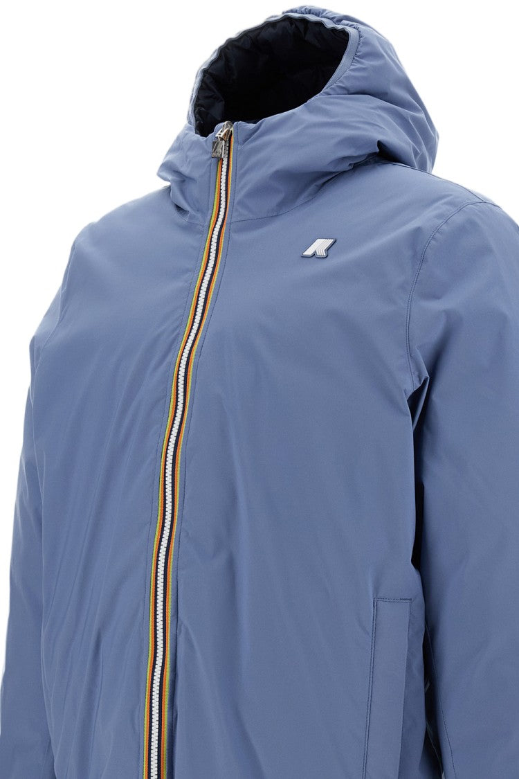 K-Way Light Blue Jack St Thermo Reversible Wool-Blend Jacket