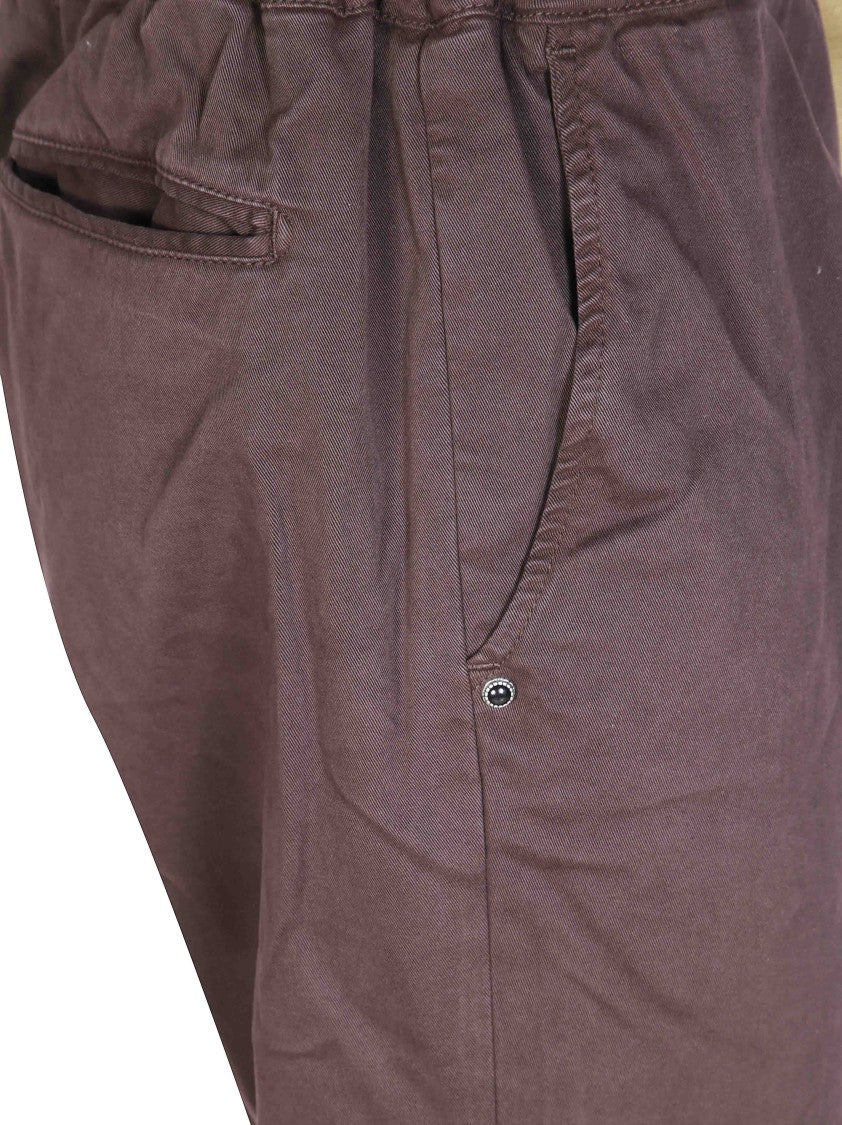 White Sand Straight-Leg Gabardine Drawstring Trousers