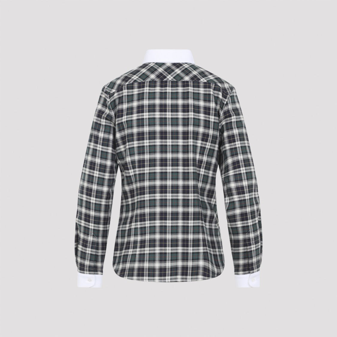 Celine Checkered Cotton Shirt With Contrasting White Details
