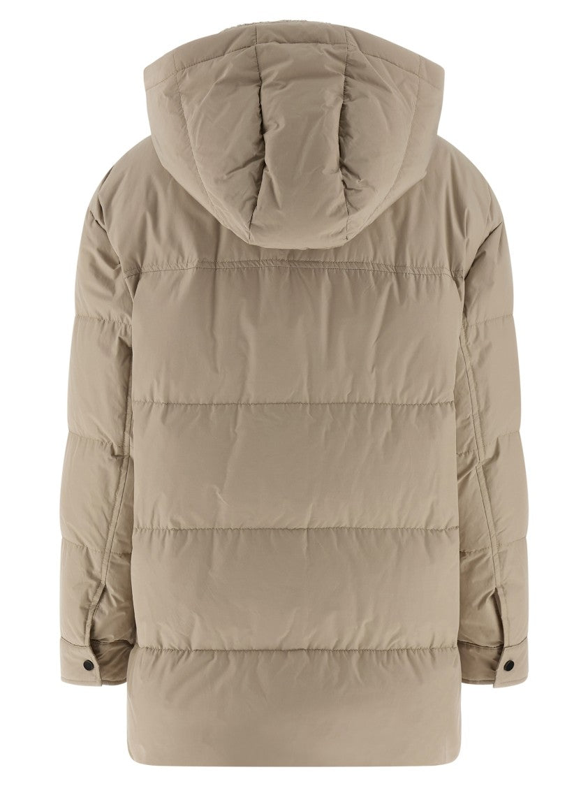 Brunello Cucinelli Knitted Neck Down Jacket