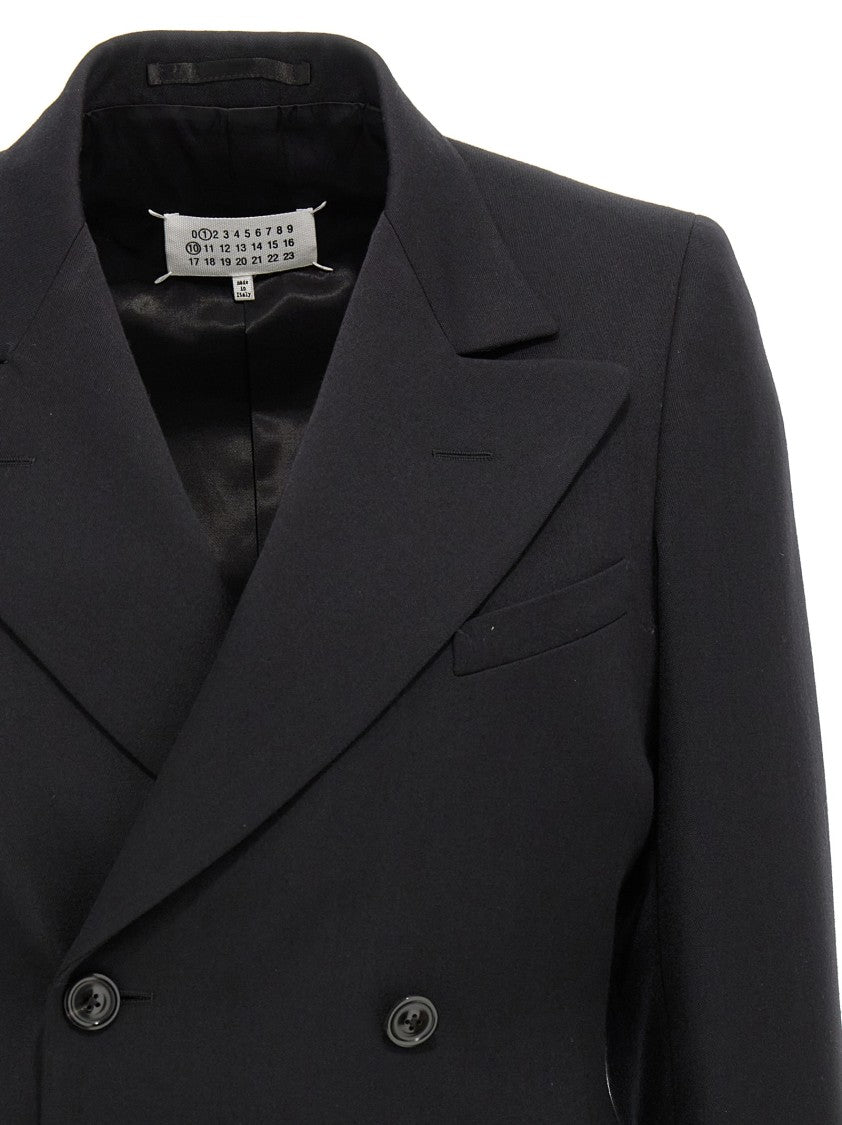 Maison Margiela Tailored Double-Breasted Wool Blazer With Button Closure