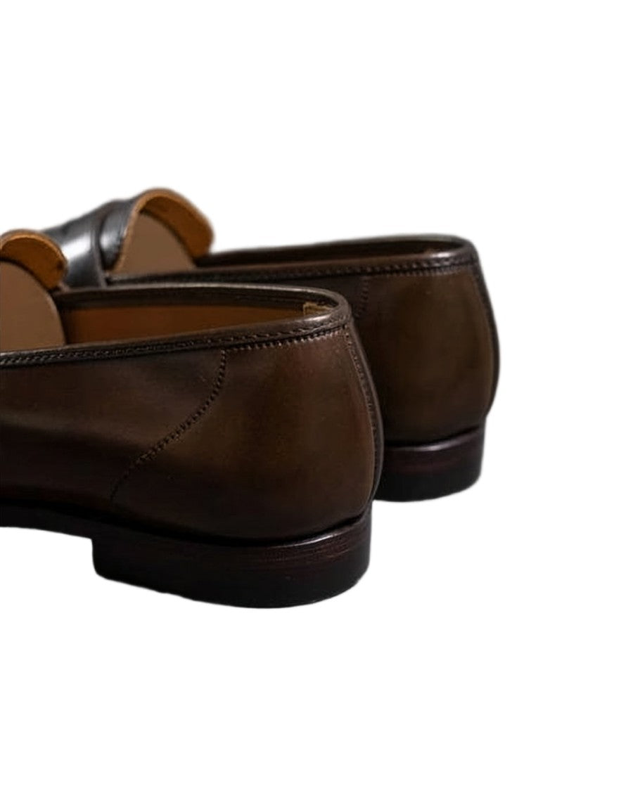 Crockett & Jones Penny Strap Loafers In Polished Horse Leather