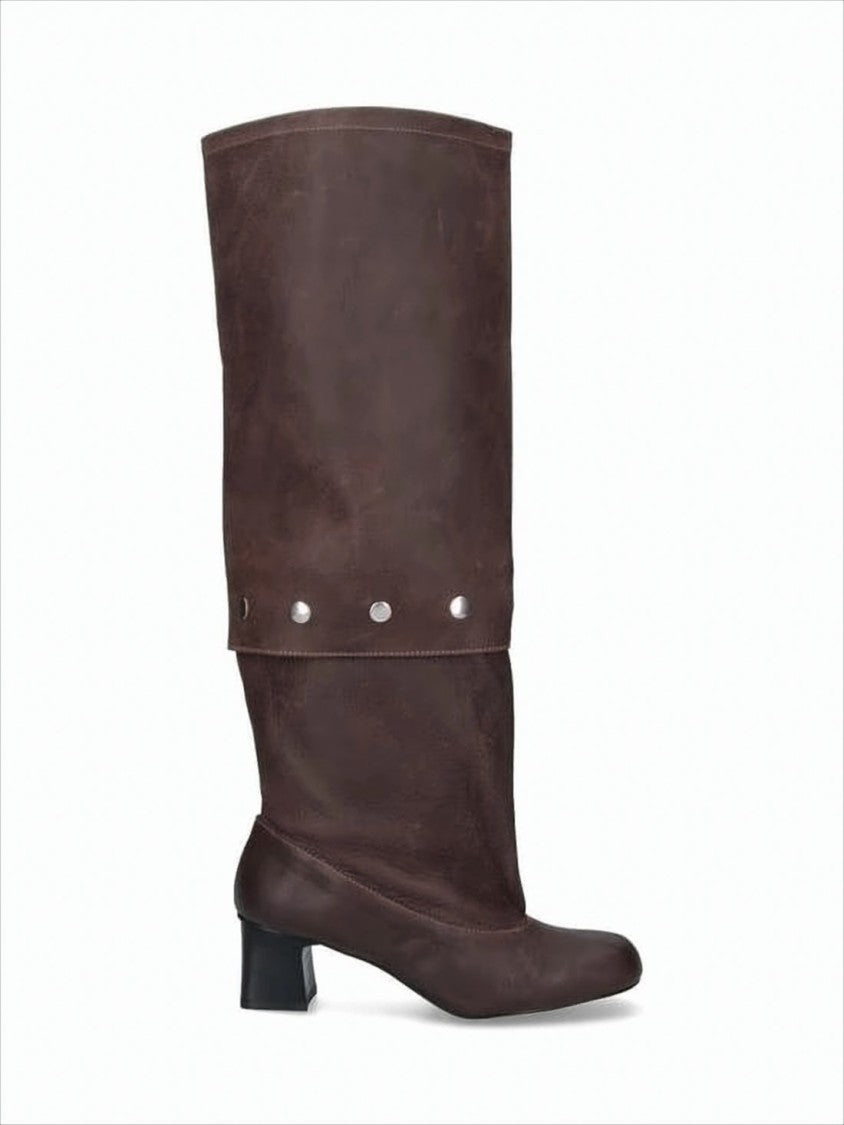 Paloma Wool Convertible Mid-Calf Boots With Silver Snap Details