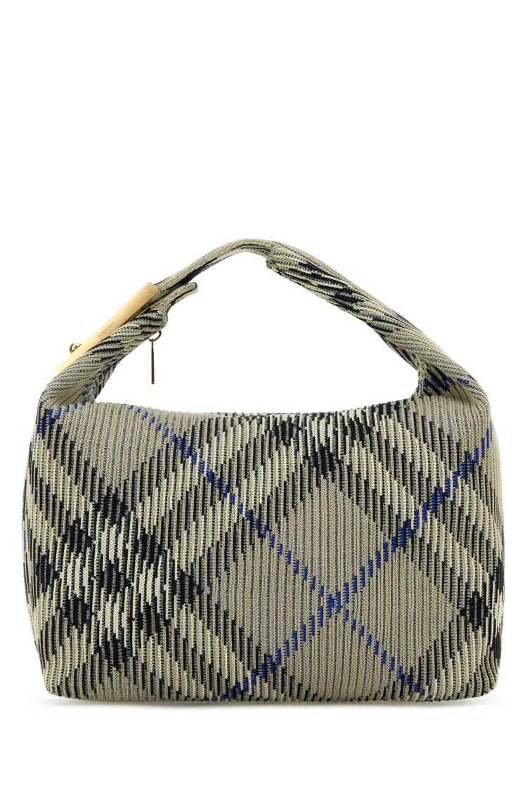Burberry Embroidered Nylon Medium Peg Handbag