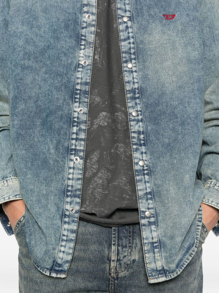 Diesel Faded Blue Denim Shirt