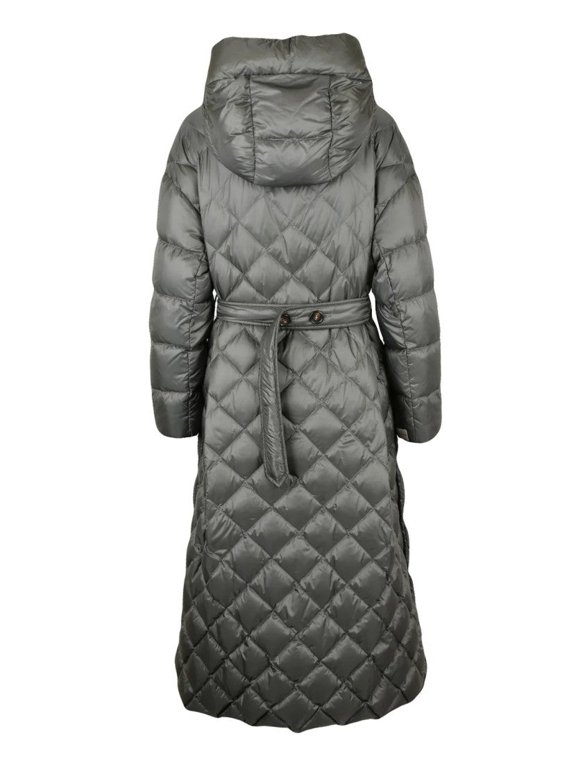 Max Mara Grey Polyamide Hooded Down Jacket