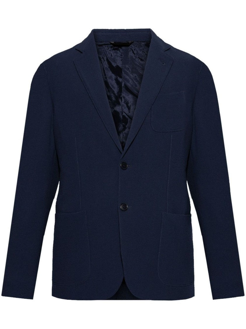 Giorgio Armani Textured Wool Patch Pocket Blazer