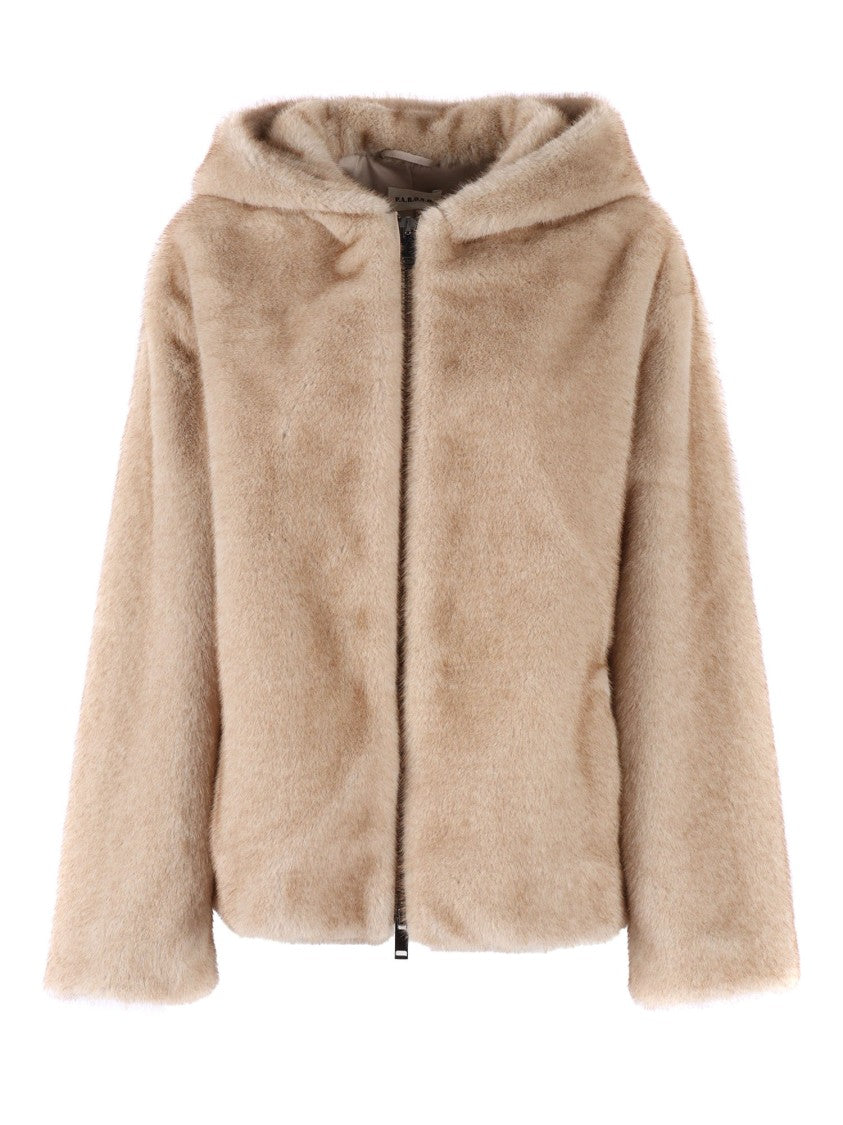 P.A.R.O.S.H. Plush Hooded Jacket With Zipper Closure