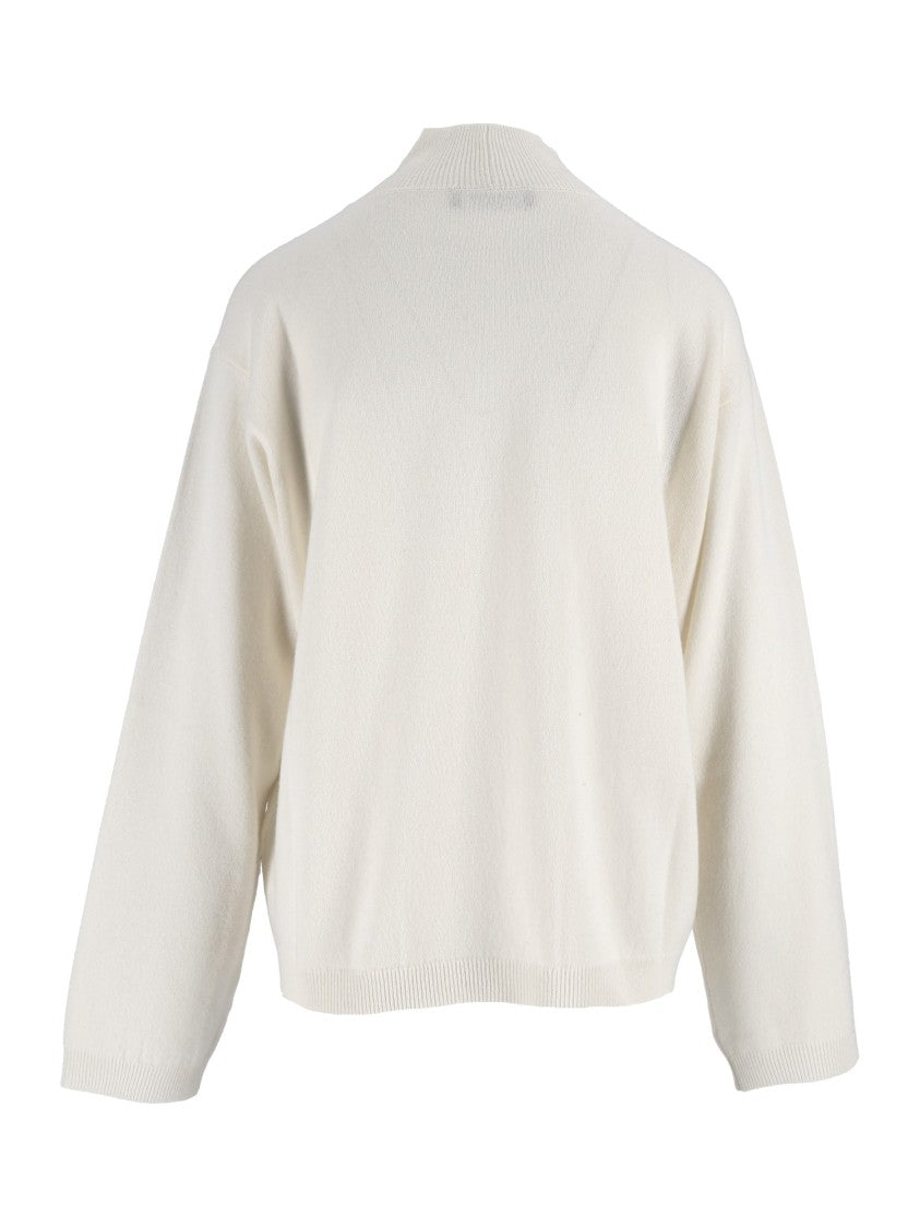 Fabiana Filippi Fringe High-Neck Wool-Silk Cashmere Sweater