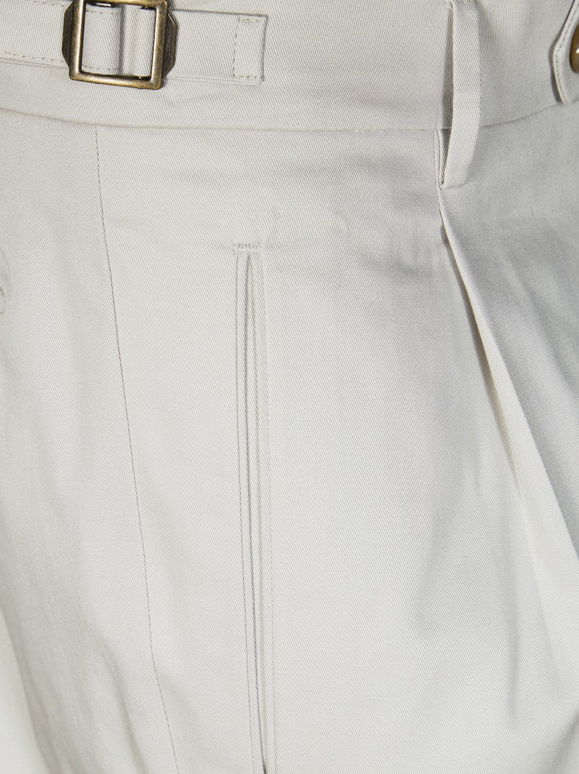 Berwich Pleated Front Smooth Textured Trousers