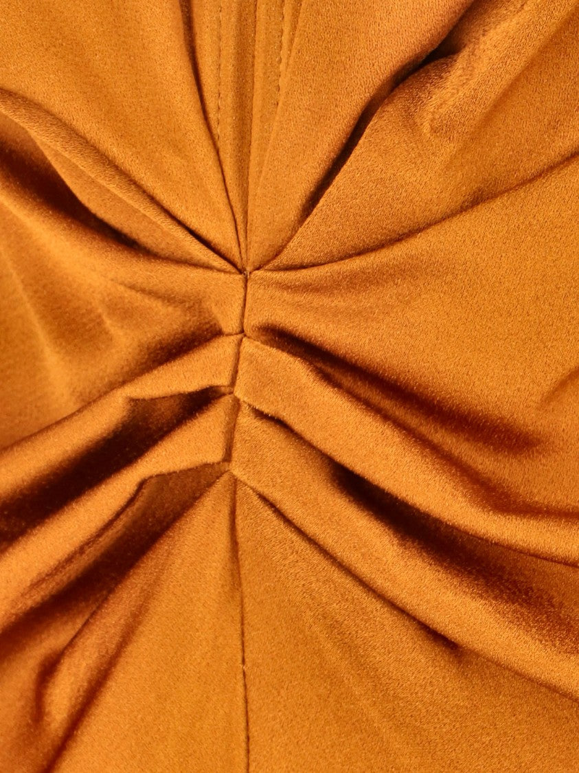 Victoria Beckham Draped Midi Dress With V-Neckline