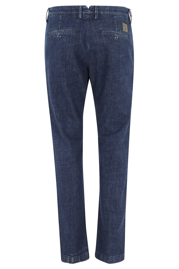 Jacob Cohen Dark Blue Slim Bard Five-Pocket Cotton-Blend Pants