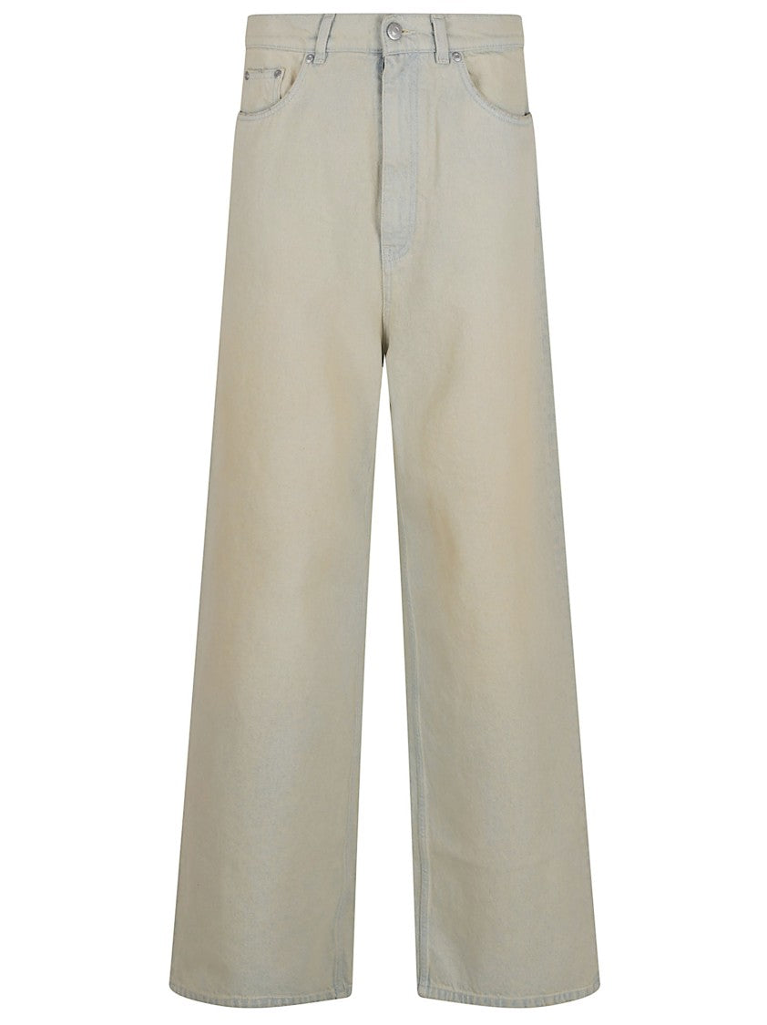 Stella Mccartney Wide-Leg High-Waist Jeans In Light Neutral Tone