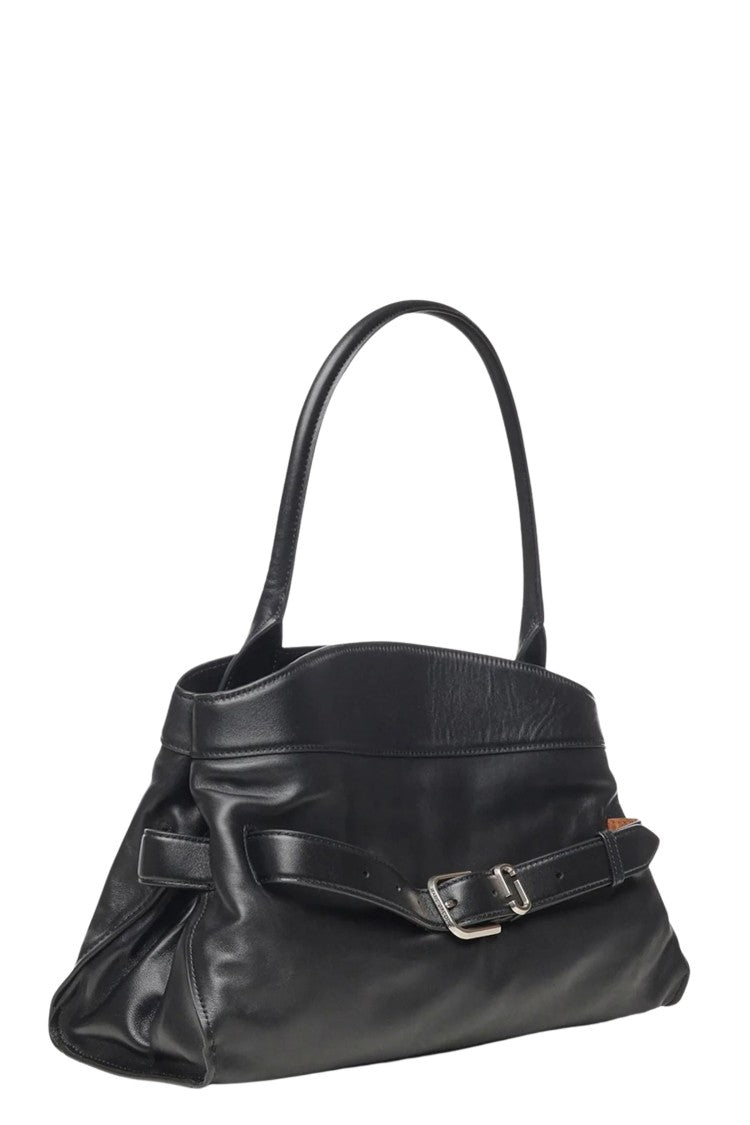 Marc Jacobs Black The Satchel Double-Compartment Leather Shoulder Bag