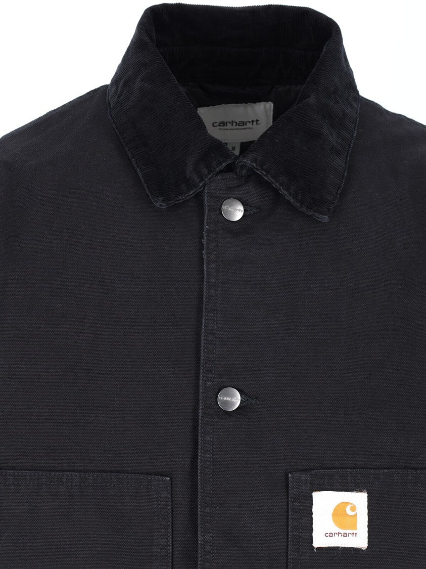 Carhartt Wip Black Lander Velvet-Collar Cotton Jacket