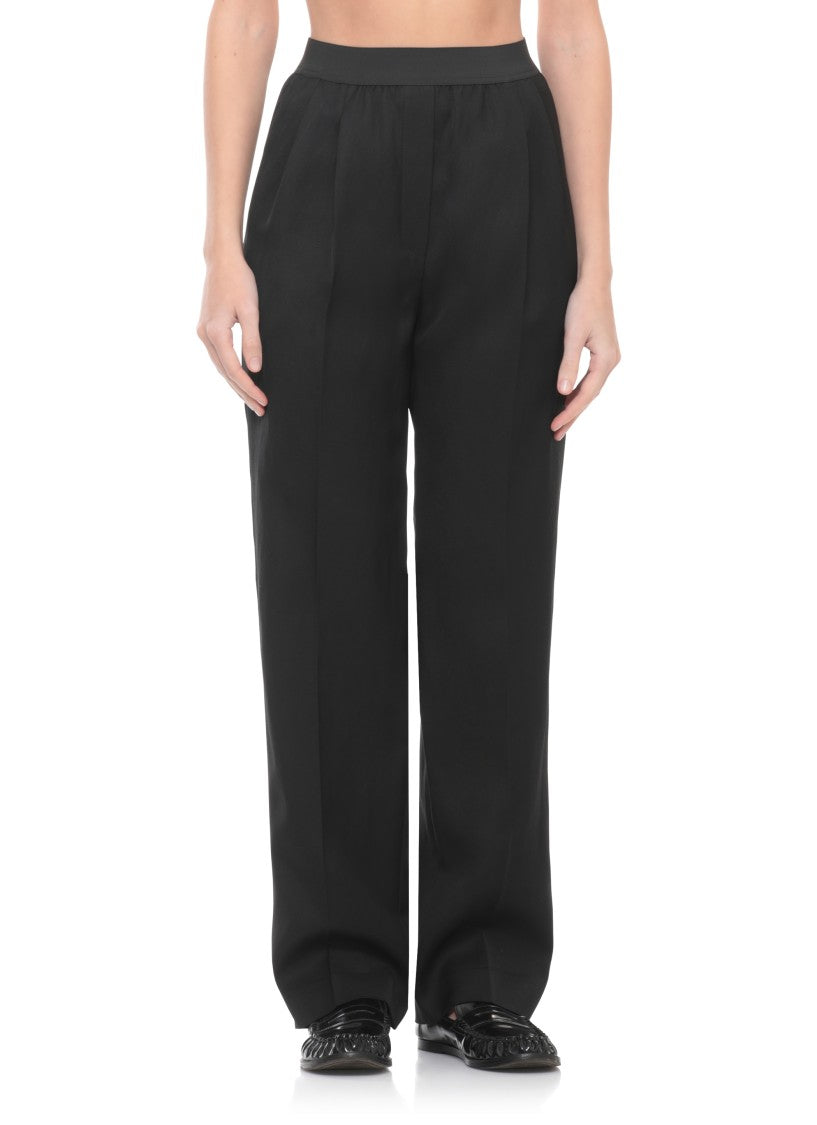 Loulou De Saison Black Takaroa Lds Viscose Straight-Leg Pants