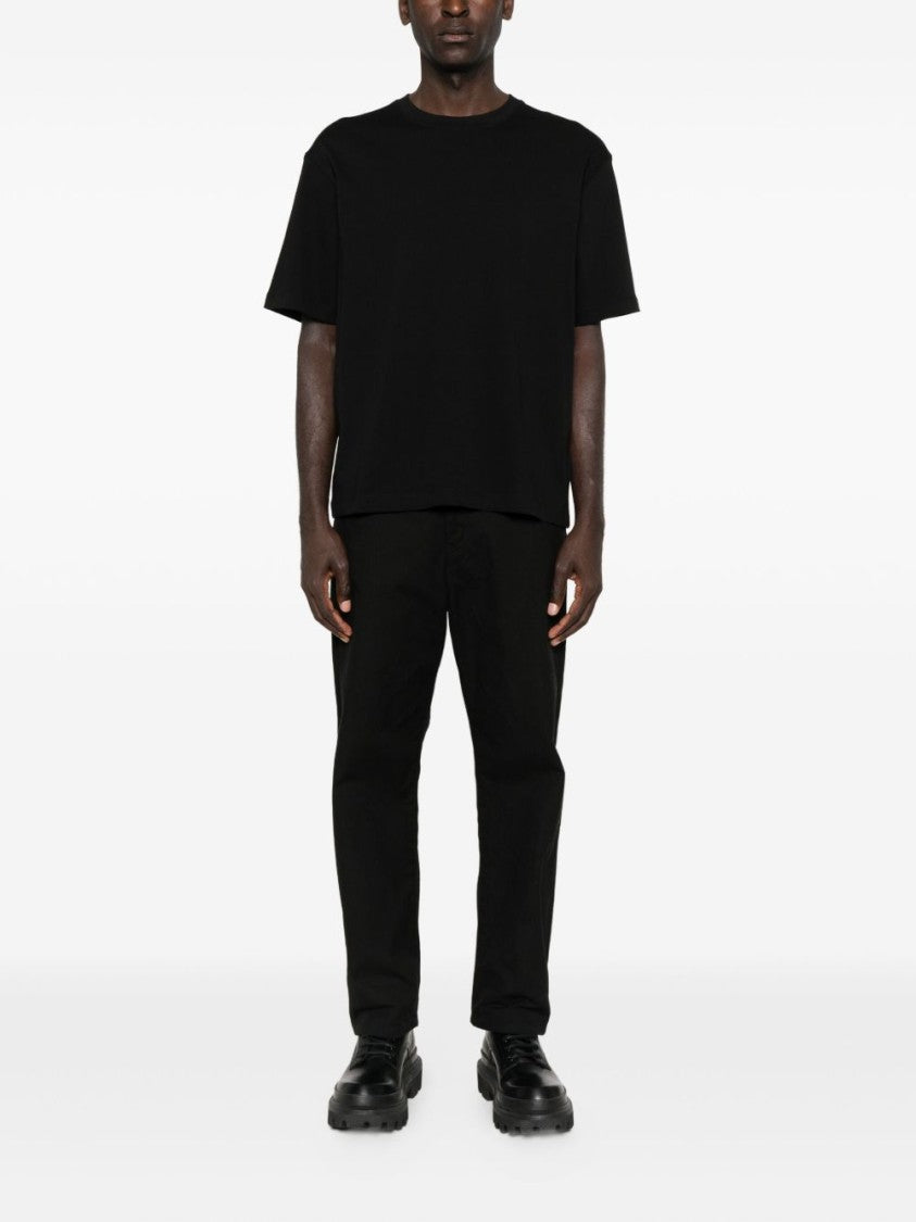 John Richmond Textured Graphic Black T-Shirt With Crew Neck