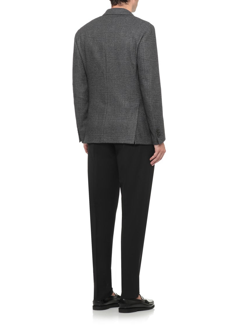 Lardini Dark Grey Tailored Wool Jacket With Classic Lapel