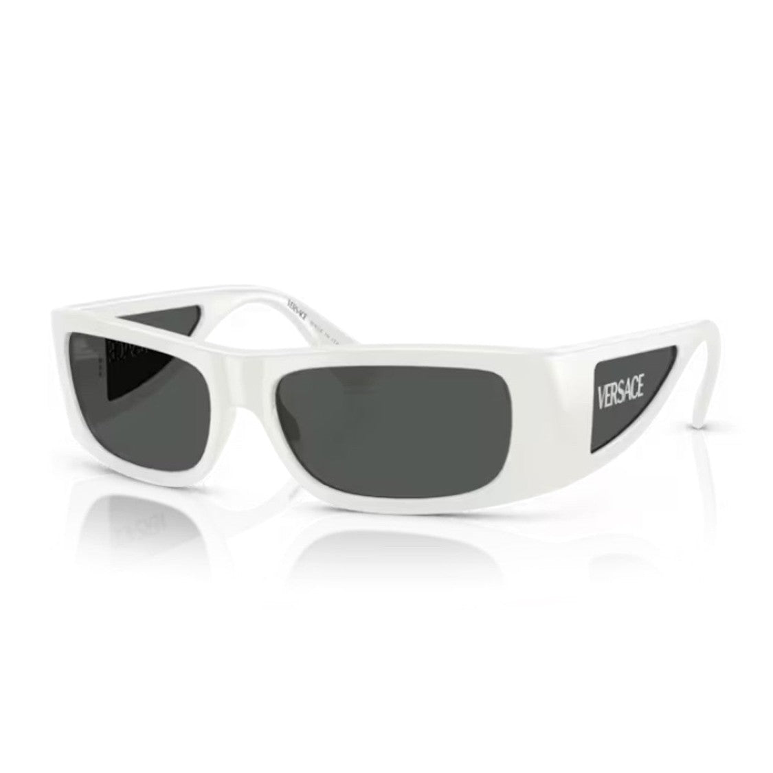 Versace White 0Ve4482 Lens Logo Injected Rectangular Sunglasses