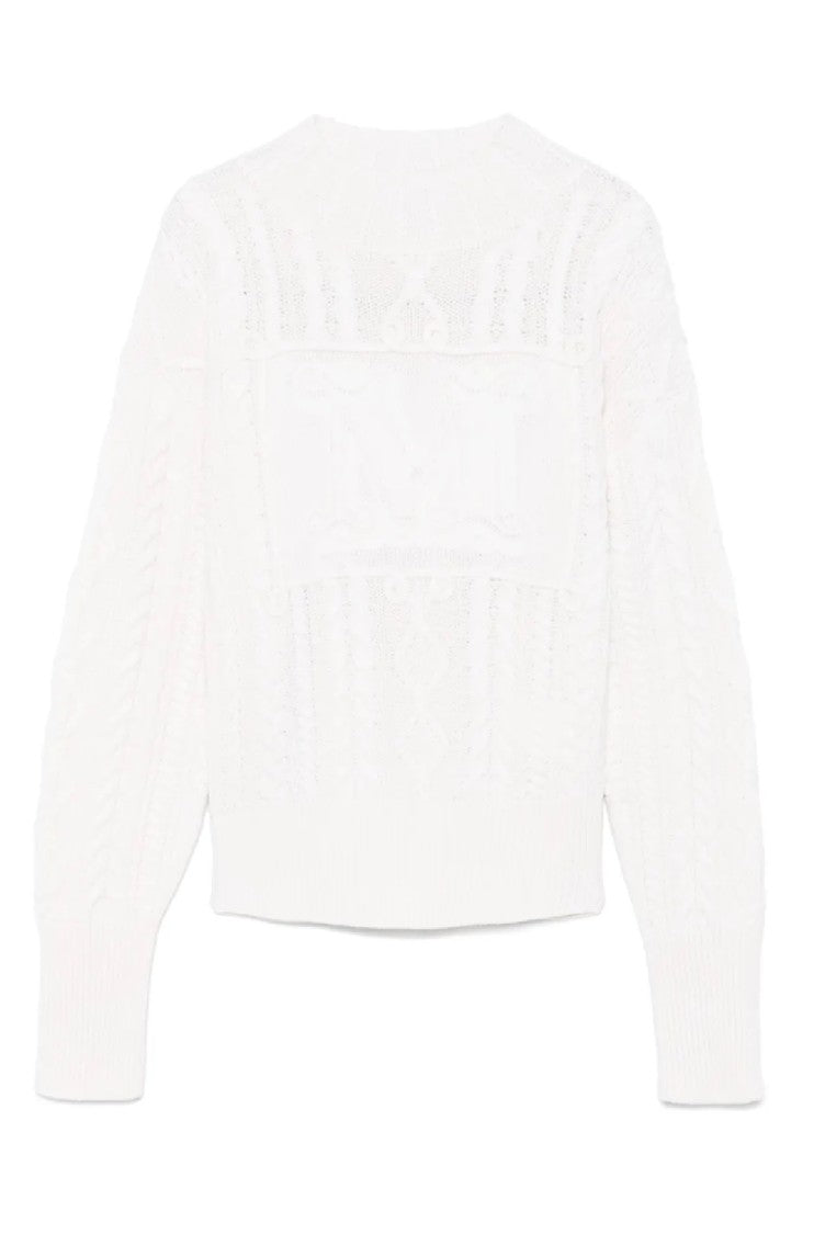 Max Mara Wool-Cashmere Blend Top With Textured Cable Knit Design