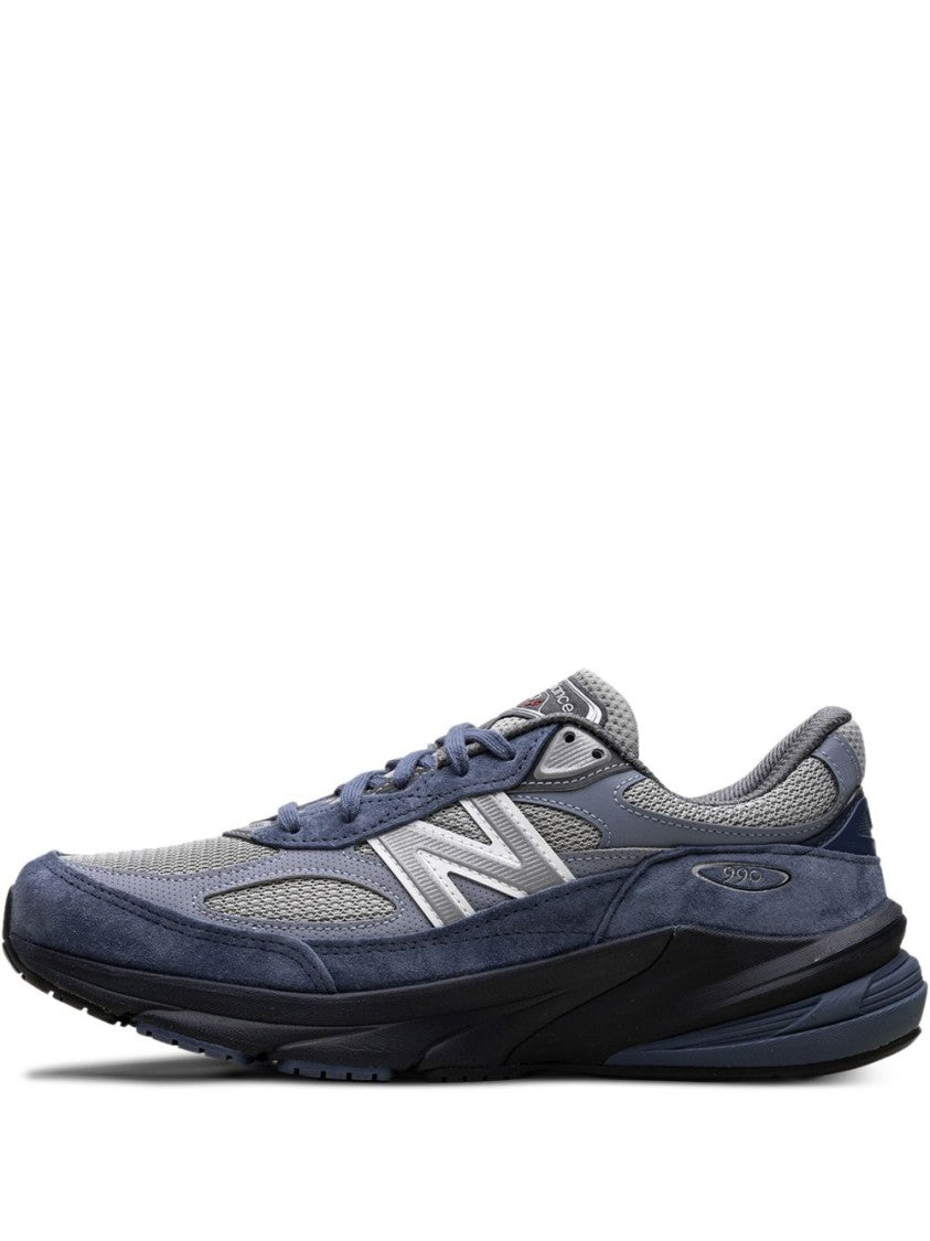 New Balance Blue Suede And Mesh Paneling Sneakers