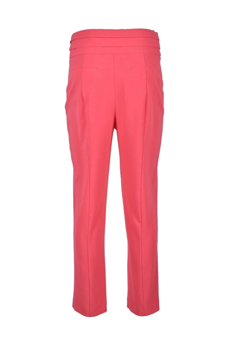 Patrizia Pepe Sera Cropped Fuchsia Trousers With Structured Waistband And Tailored Fit