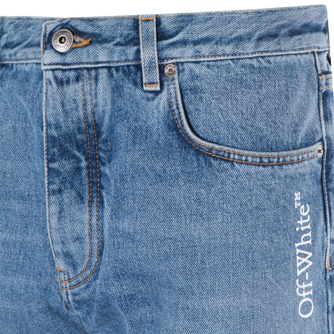Off-White Straight-Leg Denim Jeans With Distinctive Arrow Graphic