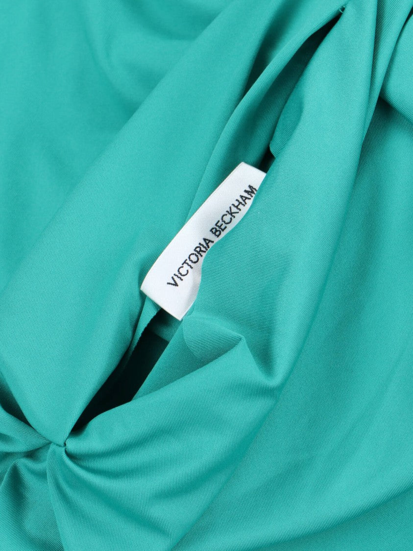 Victoria Beckham Asymmetric Maxi Dress – Green