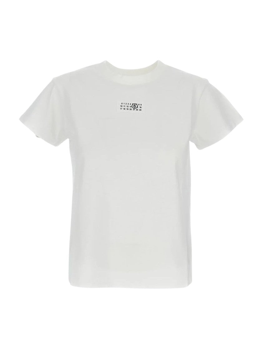 Mm6 By Maison Margiela White Crew Neck Cotton T-Shirt
