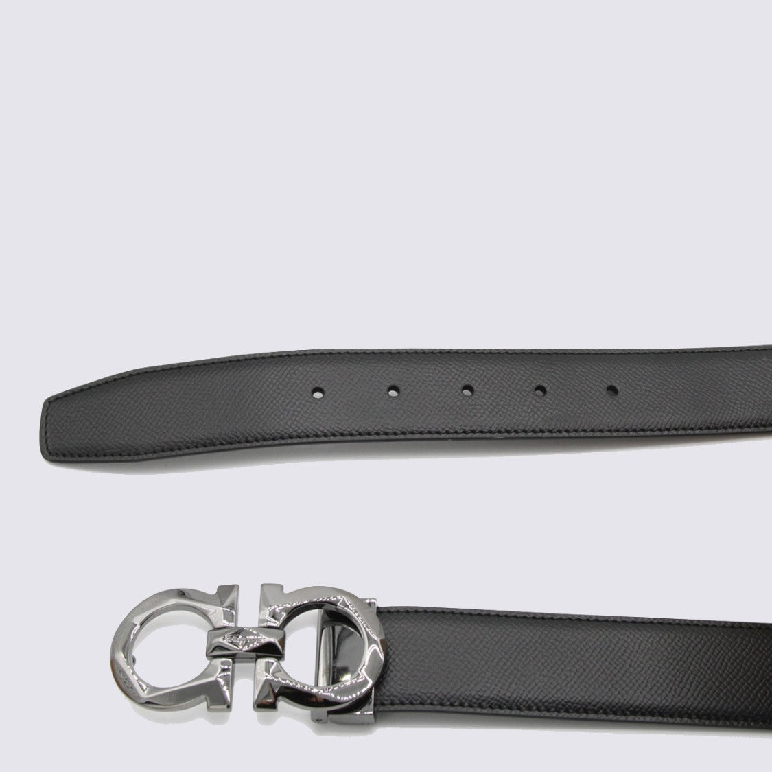 Ferragamo Black Leather Belt
