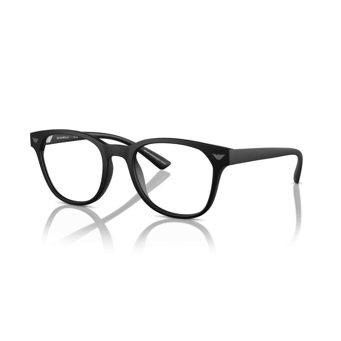 Emporio Armani 0Ea3240u Matte Black Full-Rim Eyeglasses With Subtle Logo Detail