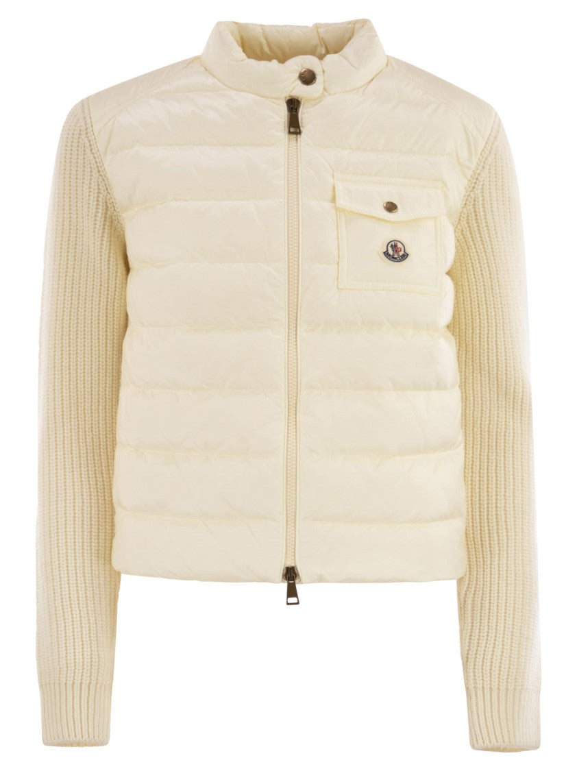 Moncler Padded Wool Cardigan With Zip