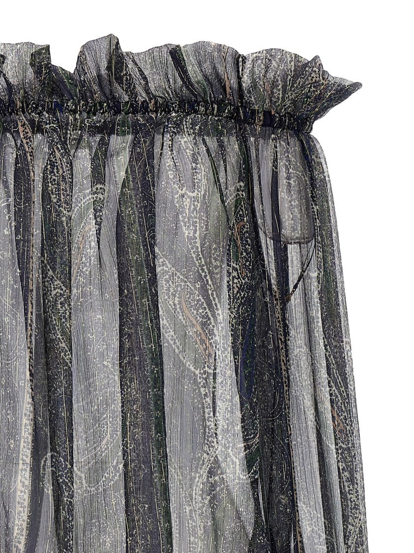 Saint Laurent Paisley Motif Lurex Off-The-Shoulder Blouse With Ruffled Collar