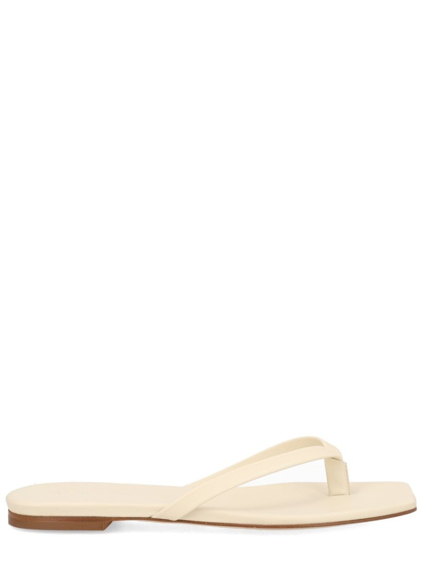 Aeydē Neutral Renee Square Toe Nappa Sandals