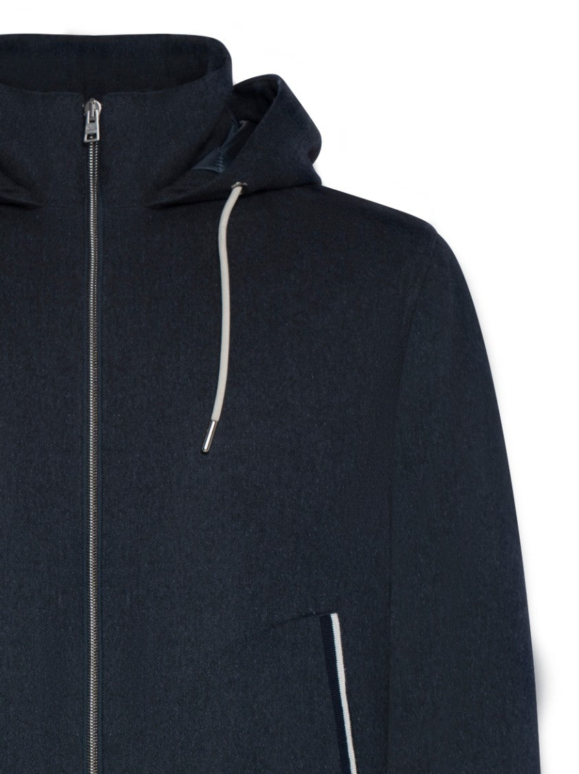 Herno Cashmere And Silk Blend Hooded Herno Jacket