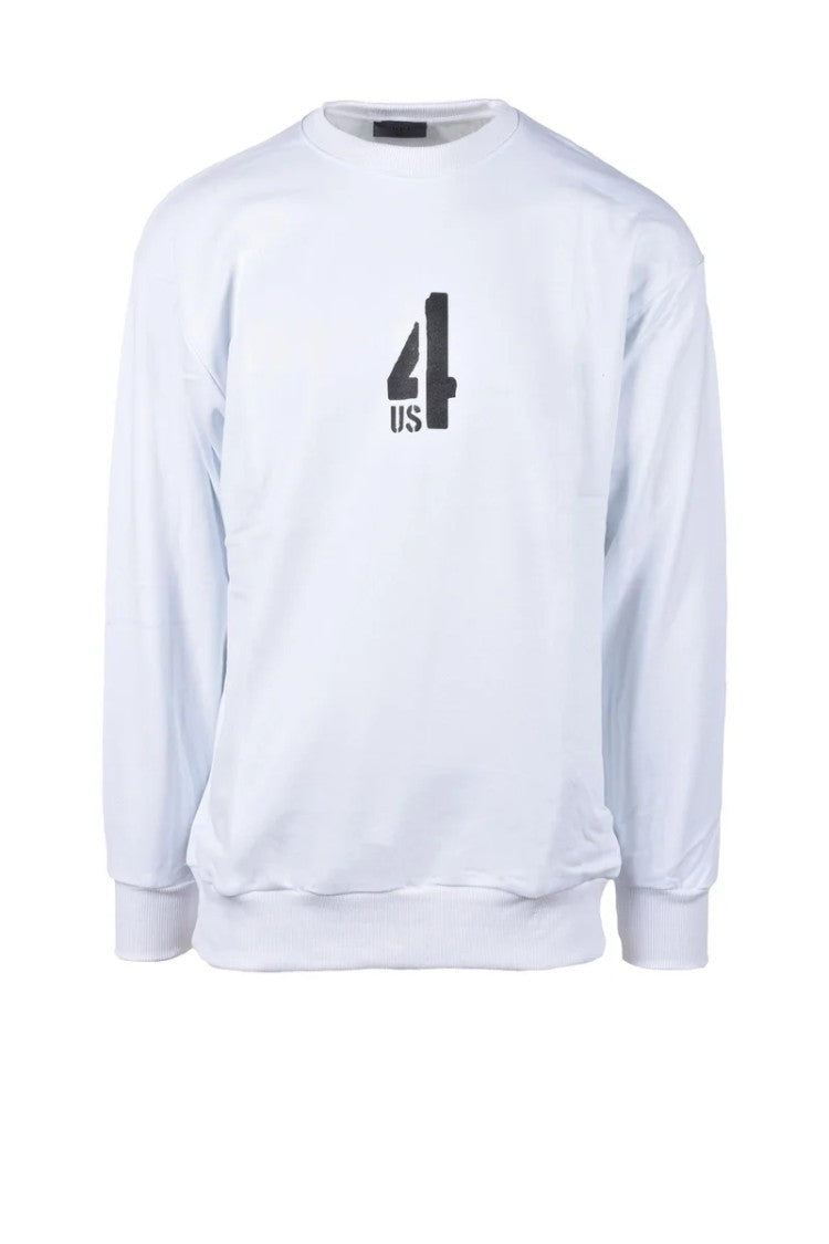 Paciotti 4Us White Logo Cotton Sweatshirt