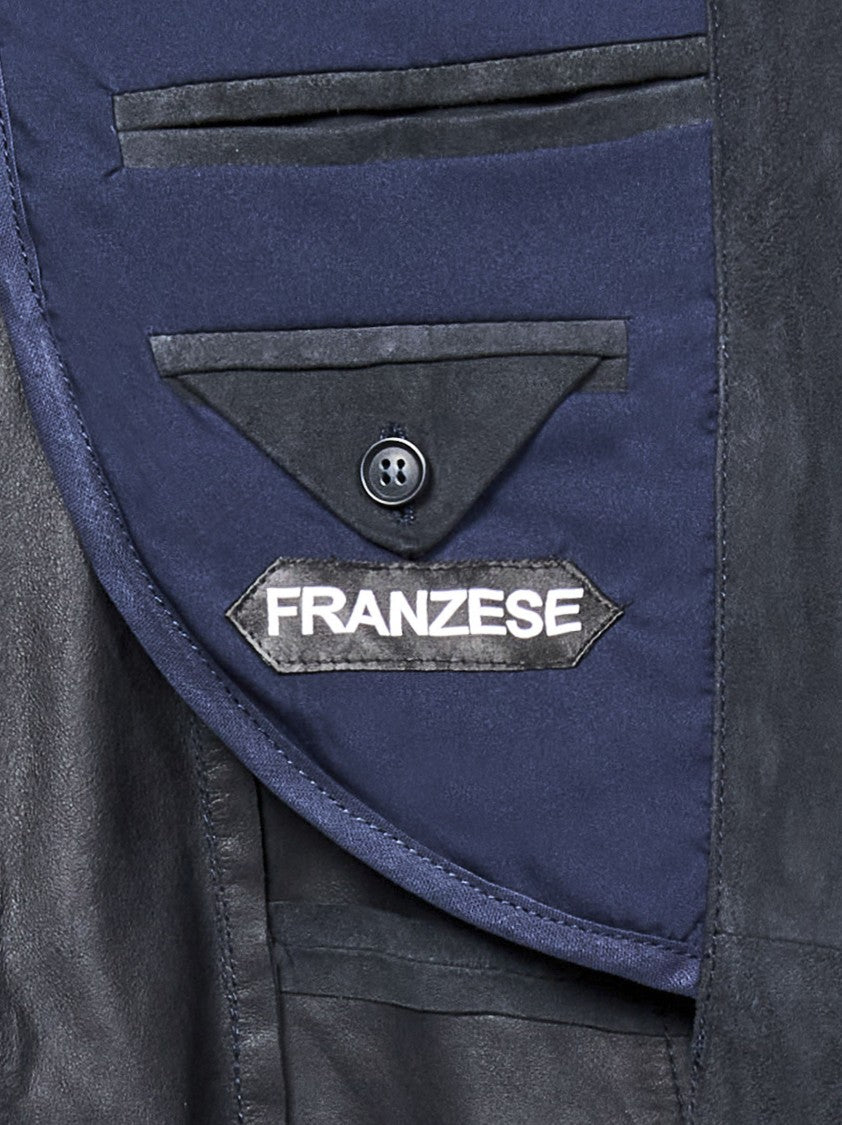 Franzese Collection Shawl Collar Blue Canadian Suede Jacket