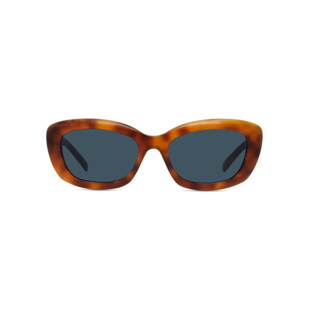 Givenchy Gv40121i Rectangular Tortoiseshell Sunglasses With Dark Lenses
