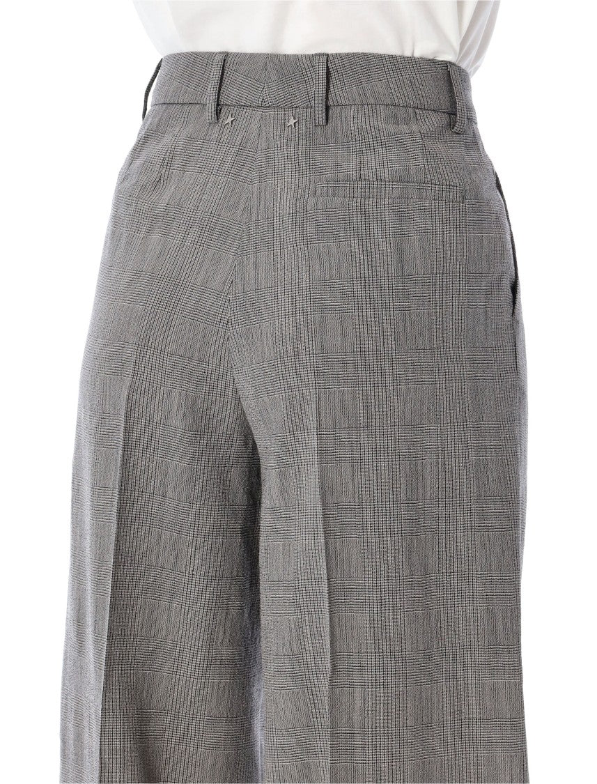 Golden Goose Grey Prince-Of-Wales Oversize Trousers