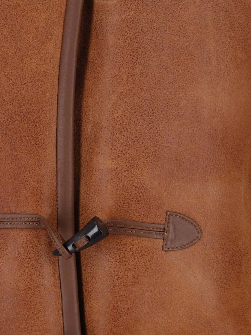 Isabel Marant Amiel Hooded Shearling-Lined Leather Jacket