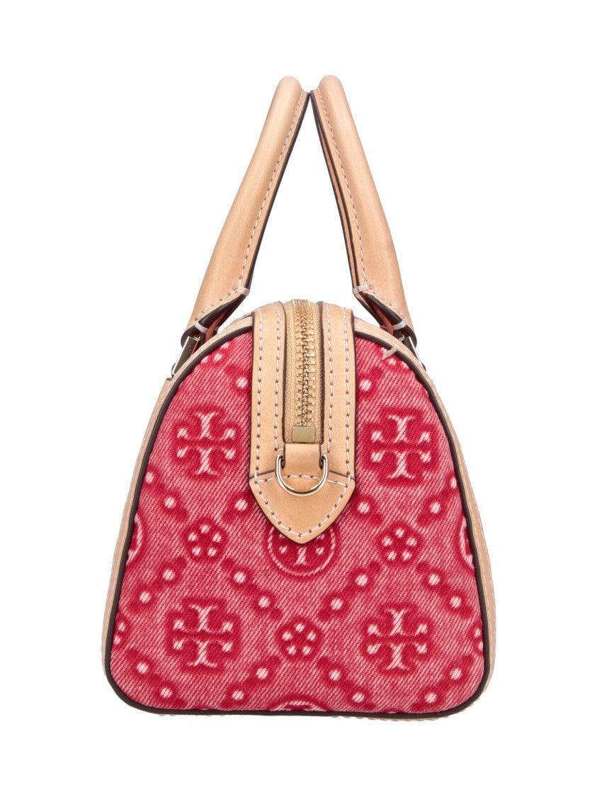 Tory Burch Red Monogram Petite Barrel Bag