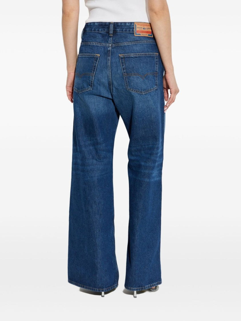 Diesel Wide-Leg Indigo Denim Jeans