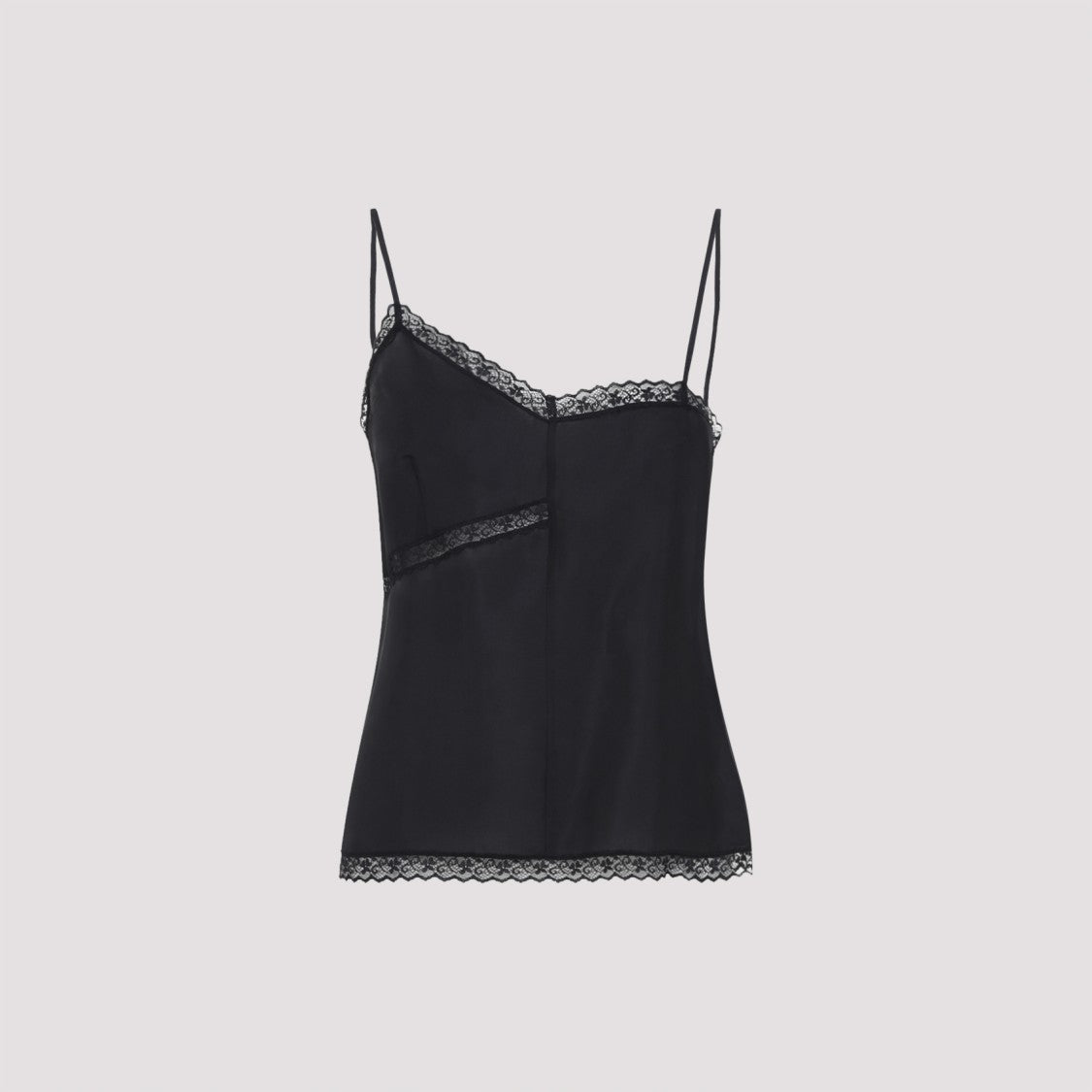 Mm6 By Maison Margiela Black Silk Top
