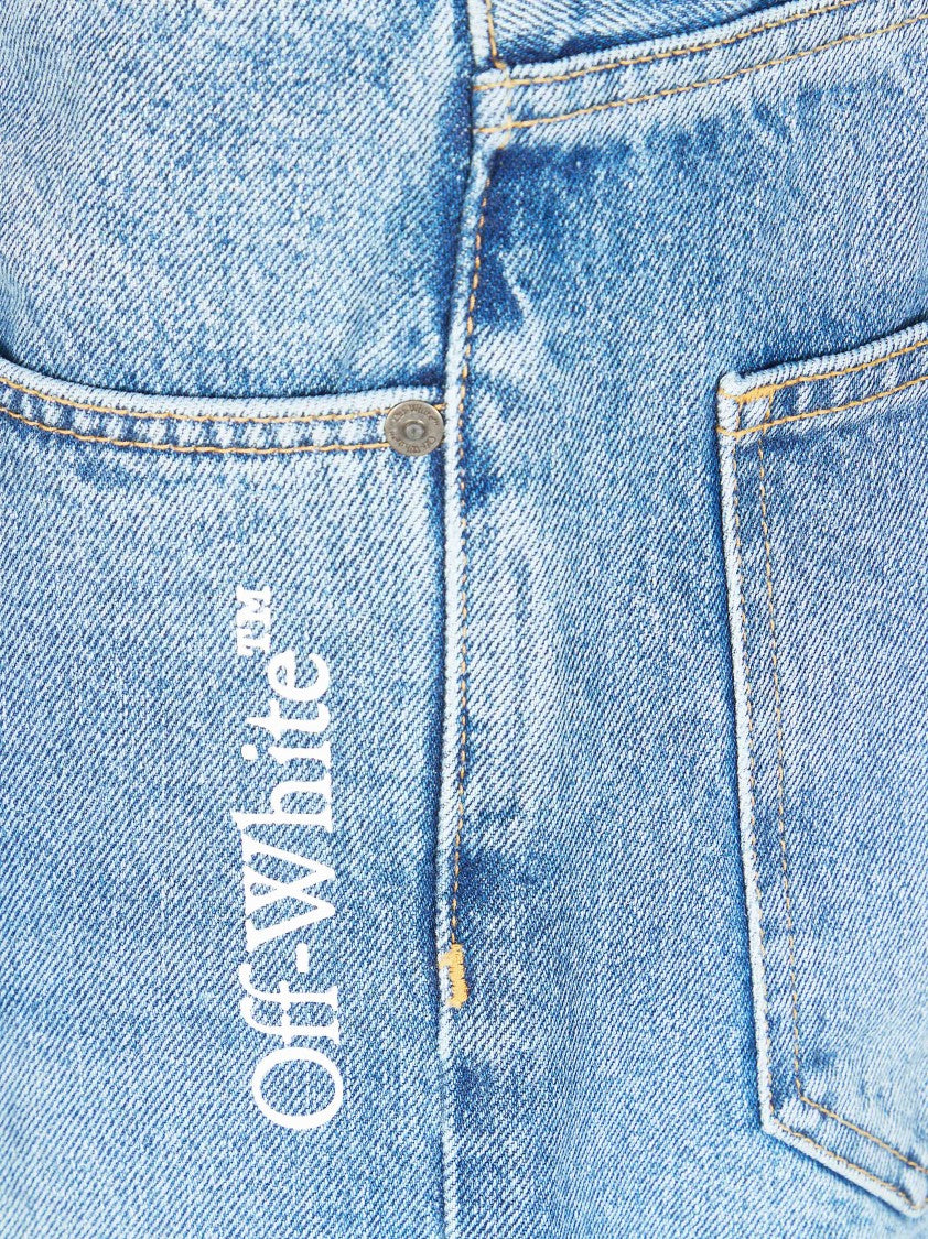 Off-White Slim Arrow Light Blue Faded Jeans