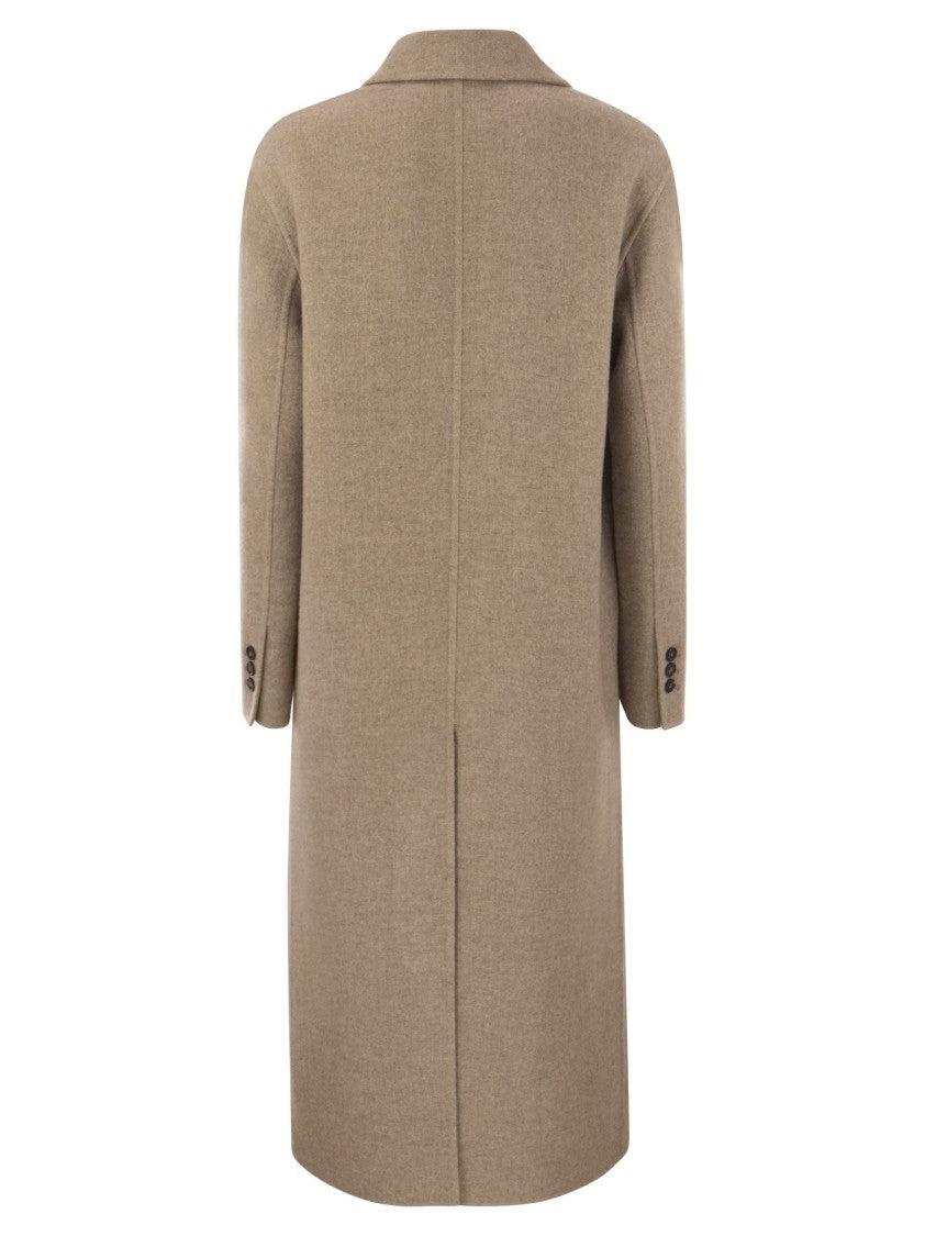 Brunello Cucinelli Double-Breasted Coat In Cashmere Cloth