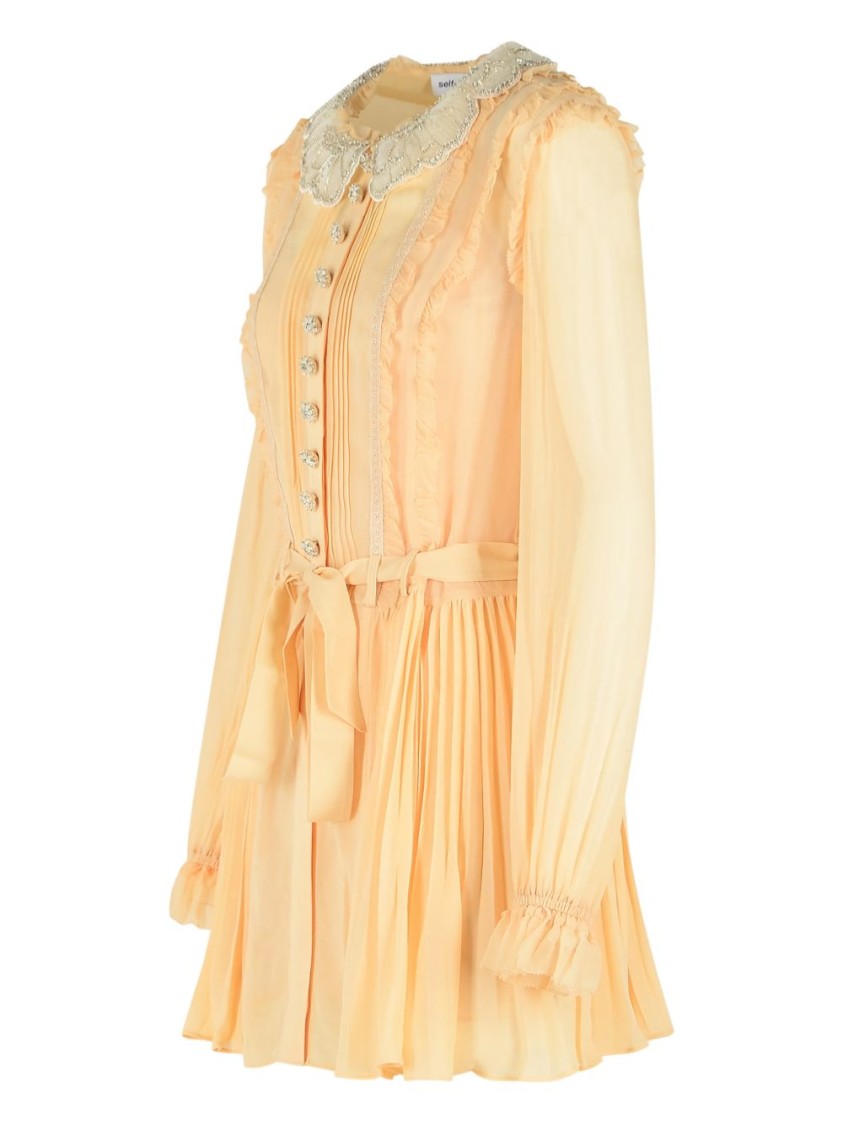 Self-Portrait Mini Dress With Pleated Design