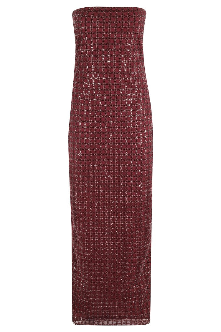 Rotate Beaded Maxi Tube Dress