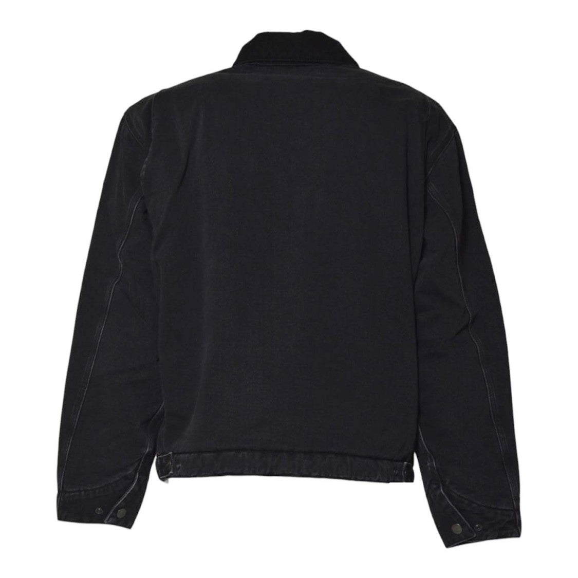 Carhartt Wip Black Zip-Up Jacket With Classic Collar And Logo Detail