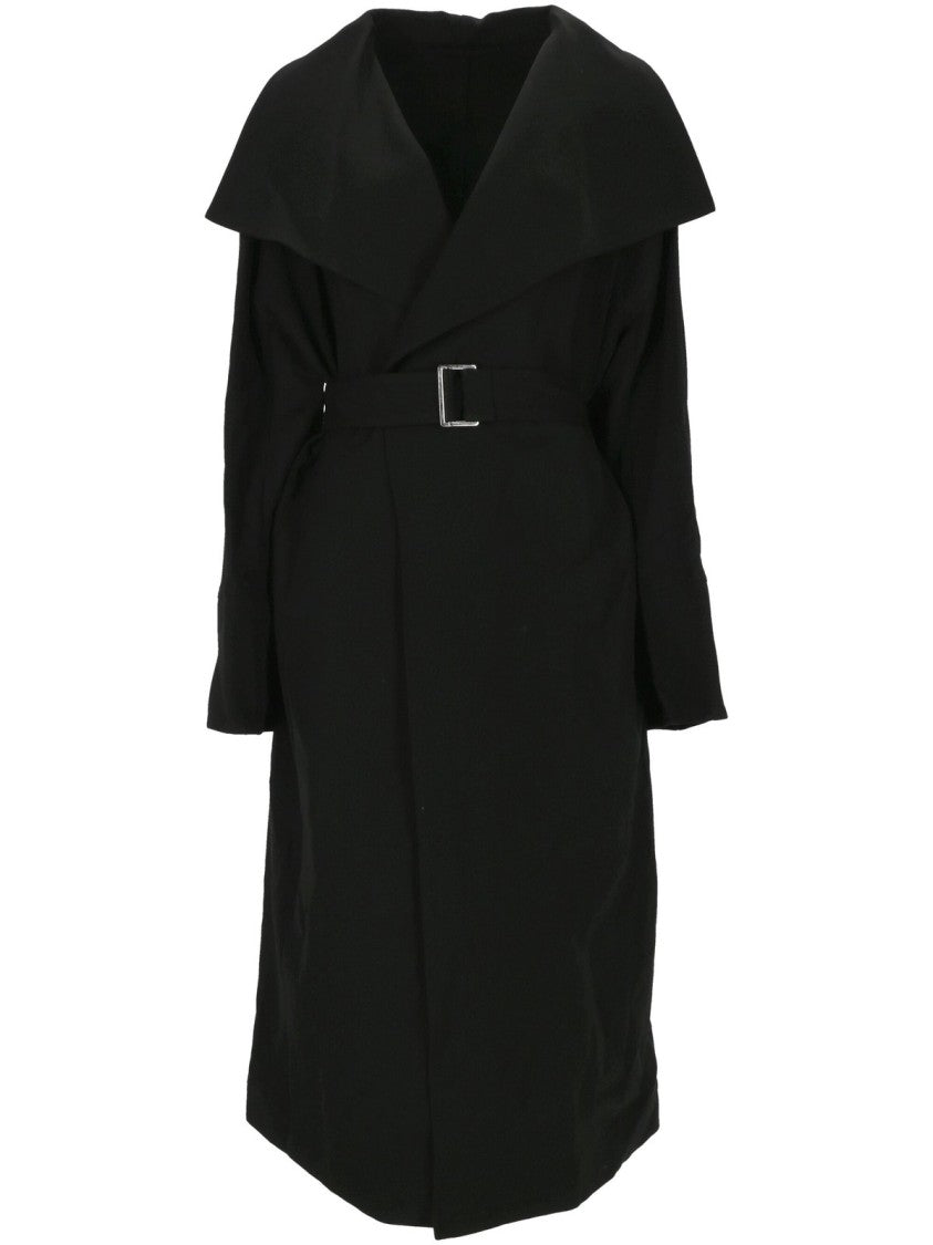 Totême Black Coat With Wide Collar